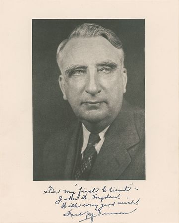 Lot #479 Supreme Court: Fred M. Vinson Signed Photograph - Image 2