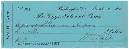 Lot #118 William H. Taft: The first signed-as-president Taft check to hit the market in over 30 years - Image 2