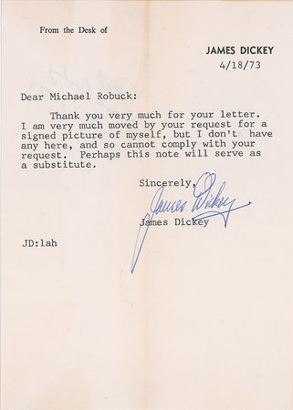 Lot #782 James Dickey and James Jones Typed Letters Signed - Image 5