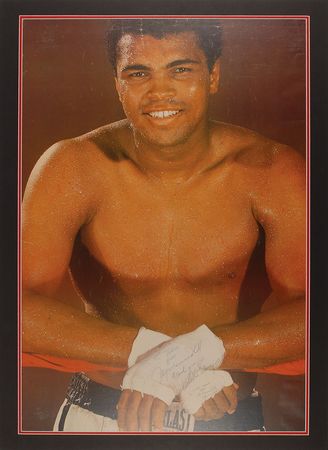 Lot #1417 Muhammad Ali: Practically life-size Ali image signed twice - Image 2