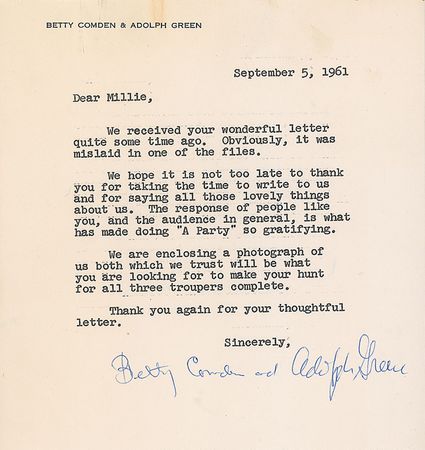 Lot #1125 Betty Comden and Adolph Green - Image 2