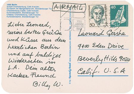 Lot #1413 Billy Wilder Handwritten Letter Signed - Image 2