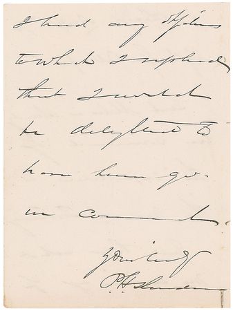 Lot #544 Philip H. Sheridan: Sheridan informs the secretary of war “Genl Miles is already in command of the expedition to the Indian Territory” - Image 1
