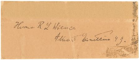 Lot #257 Albert Einstein: Signature presented to Einstein’s translator as thanks for his help at meetings with Tagore - Image 2