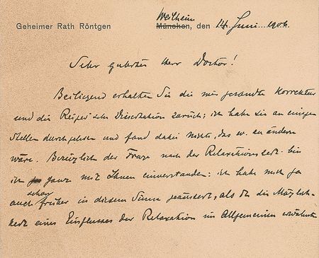 Lot #353 Wilhelm Rontgen: Brimming with scientific references, a scarce and highly desirable letter from the Nobel Prize-winning physicist to one of his most successful students - Image 2