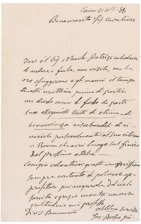 Lot #210 Saint John Bosco Handwritten Letter Signed - Image 2