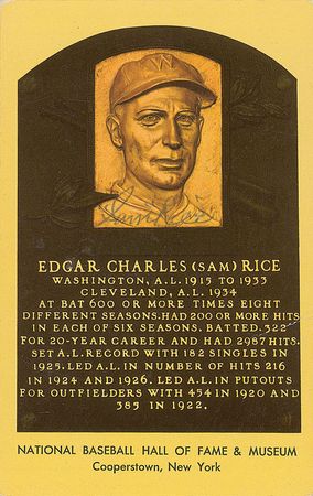 Lot #1552 Sam Rice and Red Faber Hall Of Fame Cards - Image 2