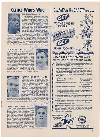 Lot #1423 Boston Celtics Program - Image 1