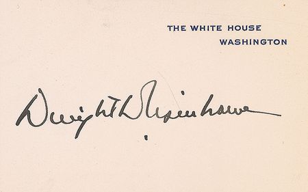 Lot #30 Dwight D. Eisenhower White House Card
