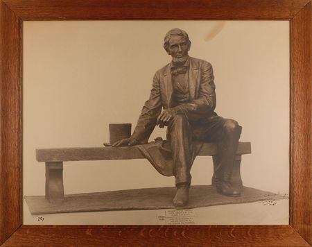 Lot #753 Gutzon Borglum: Colossal image of Borglum?s ?Seated Lincoln? - Image 2