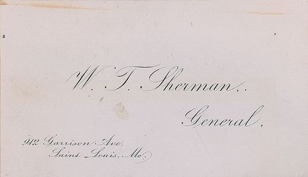 Lot #547 William T. Sherman Visiting Card - Image 1