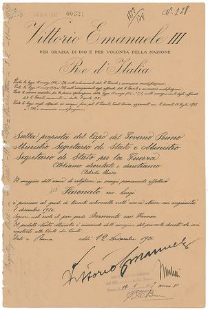 Lot #328 Benito Mussolini and Vittorio Emanuele III Documents - Image 2