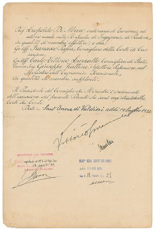 Lot #328 Benito Mussolini and Vittorio Emanuele III Documents - Image 1