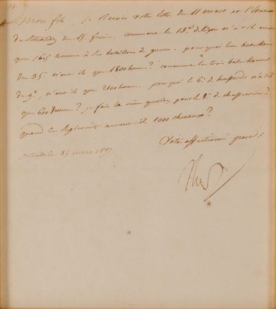 Lot #333 Napoleon: Napoleon hammers his son on troop counts of the Hussars and Riflemen - Image 1