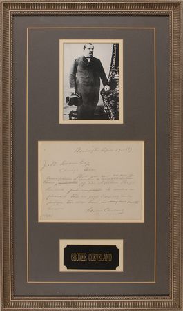 Lot #12 Grover Cleveland Handwritten Letter Signed