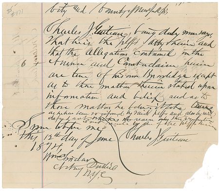 Lot #273 Charles Guiteau: Rare legal document signed by attorney Guiteau, shortly before entering a downward spiral that ended with the assassination of President Garfield - Image 2
