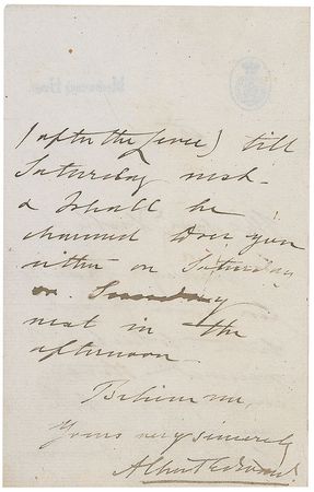 Lot #302 King Edward VII Handwritten Letter Signed - Image 1