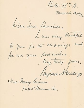Lot #369 Supreme Court: Benjamin Cardozo Handwritten Letter Signed - Image 3