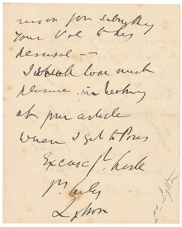 Lot #757 Edward Bulwer-Lytton Handwritten Letter Signed - Image 1