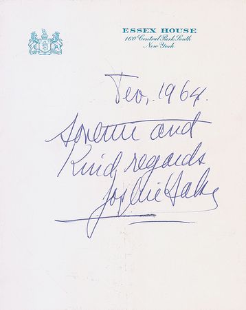 Lot #1360 Josephine Baker Signature - Image 2