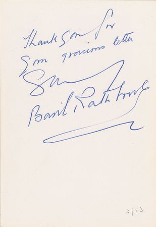 Lot #1330 Basil Rathbone Signed Photograph - Image 2
