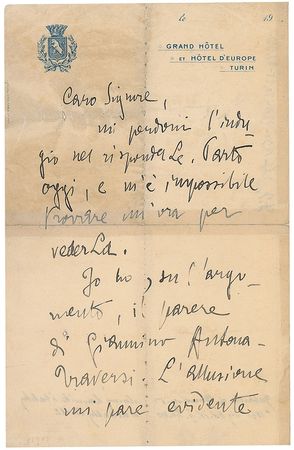 Lot #774 Gabriele D’Annunzio Handwritten Letter Signed - Image 2