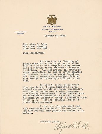 Lot #474 Alfred E. Smith Signed Photograph and Typed Letter Signed - Image 1