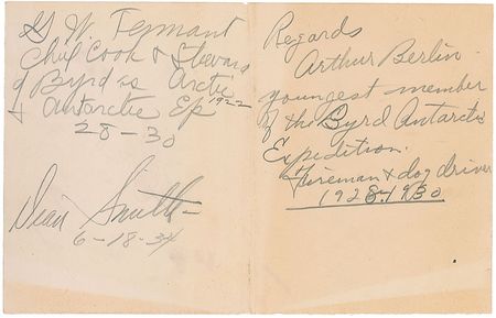 Lot #404 Richard E. Byrd Signatures - Image 1