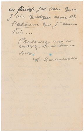 Lot #832 Maurice Maeterlinck Handwritten Letter Signed - Image 1
