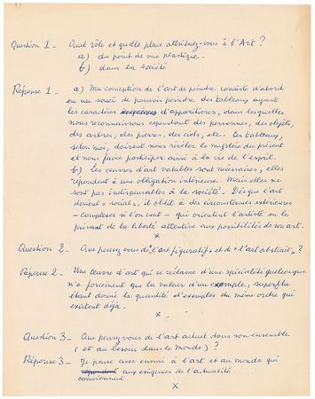 Lot #833 Rene Magritte Letter and Questionnaire - Image 3
