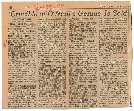 Lot #850 Eugene O?Neill: ?I was peeved by rebellion by the high cost of bad booze. Also I thought I?d have a novel stab at a sober N. Y. relaxation. Found this experiment exceedingly entertaining? - Image 2