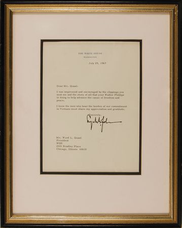 Lot #72 Lyndon B. Johnson: “I know the men who bear the burden of our commitment in Vietnam must share my appreciation and gratitude” - Image 1