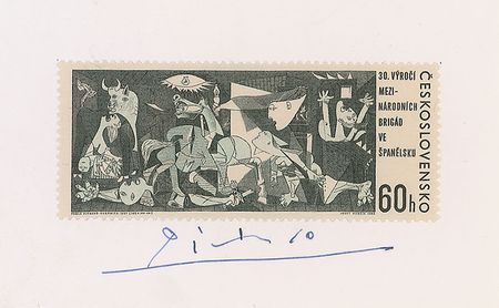 Lot #856 Pablo Picasso: Large Czech postage stamp of Picasso’s monumental Guernica - Image 2
