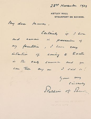 Lot #199 Stanley Baldwin Handwritten Letter Signed - Image 2