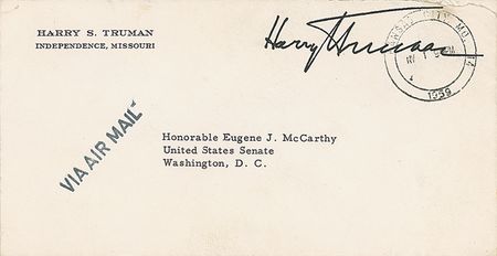Lot #133 Harry S. Truman: Shortly before the 1960 election Truman presses a congressman for his support: “As you know, Jack Kennedy was not my first choice for the Presidential nomination. However, he is a very able young man” - Image 2
