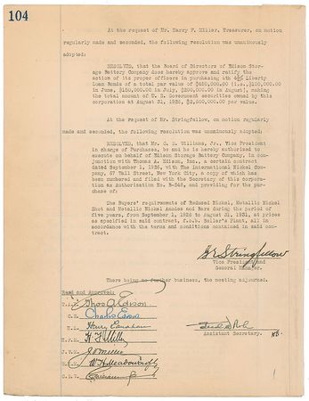 Lot #255 Thomas Edison Signed Document - Image 2