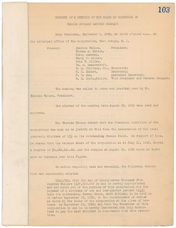 Lot #255 Thomas Edison Signed Document - Image 1