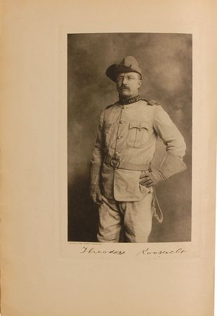 Lot #115 Theodore Roosevelt: First edition of Roosevelt?s Big Game Hunting, signed below his Rough Rider portrait - Image 2