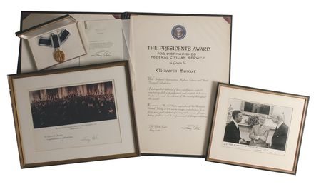 Lot #195 Ellsworth Bunker: The diplomatic years of Ellsworth Bunker,featuring his second Presidental Medal ofFreedom and the Saigon Embassy ceasefire flag - Image 17