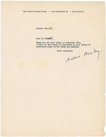 Lot #595 Aldous Huxley - Image 2