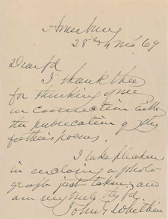 Lot #970 John Greenleaf Whittier - Image 1