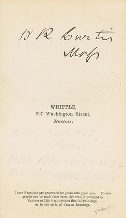 Lot #362 Supreme Court: Benjamin Robbins Curtis - Image 3