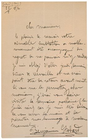 Lot #1013 Benjamin Godard - Image 1