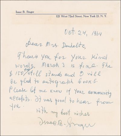 Lot #677 Isaac Bashevis  Singer - Image 2