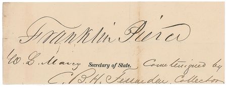 Lot #65 Franklin Pierce Signature - Image 1