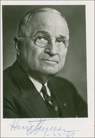 Lot #102 Harry S. Truman Signed Photograph - Image 1
