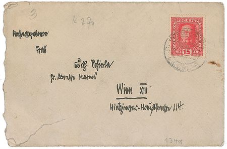 Lot #668 Egon Schiele: Nearing both their untimely deaths, Schiele writes to his wife as a World War I officer - Image 1