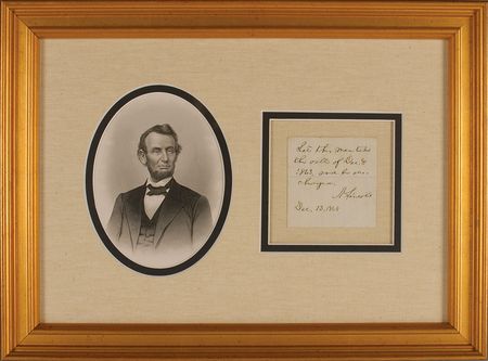 Lot #54 Abraham Lincoln: ?Let this man take the oath of Dec. 8, 1863 & be discharged? - Image 1
