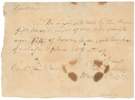 Lot #339 Edmund Randolph Signature - Image 1