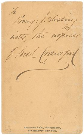 Lot #370 Samuel W. Crawford: Rare twice-signed carte-de-visite - Image 2